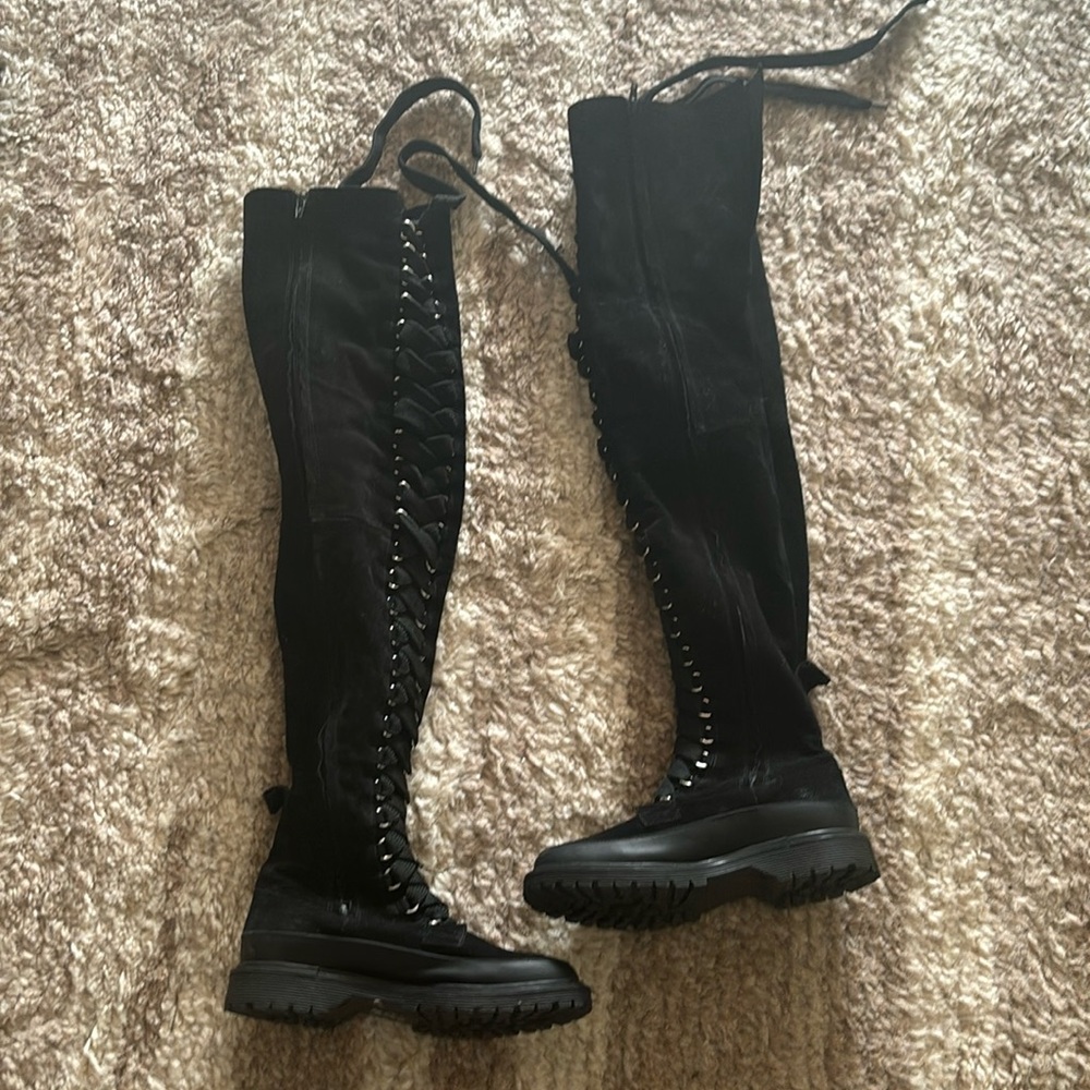 Thigh high sneaker boots